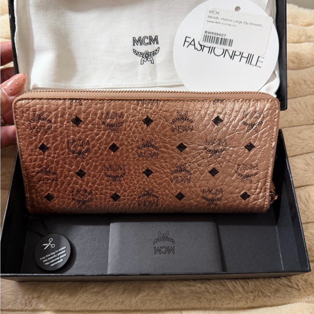 MCM Rose Gold Zip Wallet